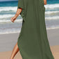 BELLA ROAD Slit V-Neck Half Sleeve Cover-Up at Bella Road