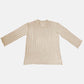 Stylish tan Bella Road V-Neck Long Sleeve Sweater made from 100% acrylic, perfect for a cozy fall look.