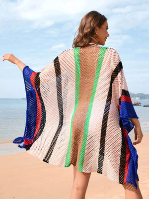 BELLA ROAD Openwork Color Block Plunge Cover-Up at Bella Road