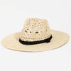 Openwork Lace Detail Wide Brim Hat - IV