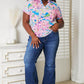 DOUBLE TAKE Floral Notched Neck Short Sleeve Top at Bella Road