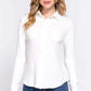 ACTIVE BASIC Long Sleeve Front Pocket DTY Brushed Shirt at Bella Road