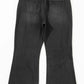 Back view of Distressed Raw Hem Jeans with Pockets in black, featuring frayed edges and a stylish, trendy design.