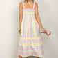 VERY J Striped Woven Smocked Midi Cami Dress at Bella Road