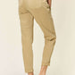 High Waist Jogger Jeans Full Size in beige, showcasing Judy Blue Jeans with a flattering fit, elasticized waistband, and adjustable drawstring.