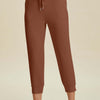 Air Scuba Drawstring High Waist Cropped Pants - Caramel