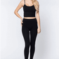 ACTIVE BASIC Round Neck Crop Rib Seamless Cami at Bella Road