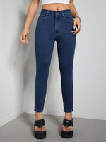 Bella Road Skinny Jeans with Pockets, high-waisted and stretchy for a flattering fit. Perfect for any occasion and style upgrade.