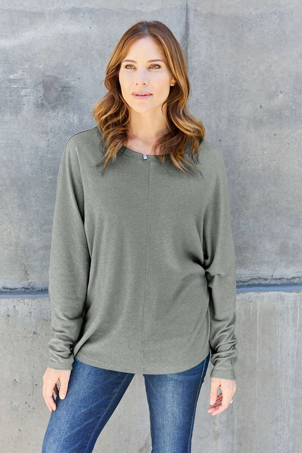 DOUBLE TAKE Full Size Round Neck Long Sleeve T-Shirt at Bella Road