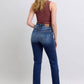 Judy Blue washed straight leg jeans with pockets, showcasing a flattering silhouette from the back. Perfect for casual wear!