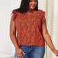 DOUBLE TAKE Floral Flutter Sleeve Notched Neck Blouse at Bella Road