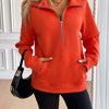 Ivy Lane Half Zip Raglan Sleeve Sweatshirt - Orange