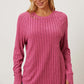 Ribbed Thumbhole Sleeve T-Shirt