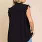 CULTURE CODE Full Size Frill Edge Smocked Sleeveless Top at Bella Road