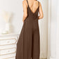 DOUBLE TAKE Full Size Soft Rayon Spaghetti Strap Tied Wide Leg Jumpsuit at Bella Road