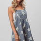 Star Washed Sleeveless Denim Shortalls