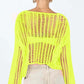 BELLA ROAD Openwork Boat Neck Long Sleeve Cover Up at Bella Road