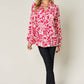 DOUBLE TAKE Full Size Printed Ruffle Trim Balloon Sleeve Shirt at Bella Road