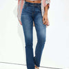 Buttoned Straight Jeans with Pockets - Dark