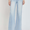 RISEN Full Size Wide Leg V Dipped Front Waist Jeans - Light