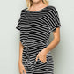 HEIMISH Full Size Striped Round Neck Short Sleeve Romper at Bella Road