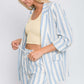 Linen Woven Striped Blazer