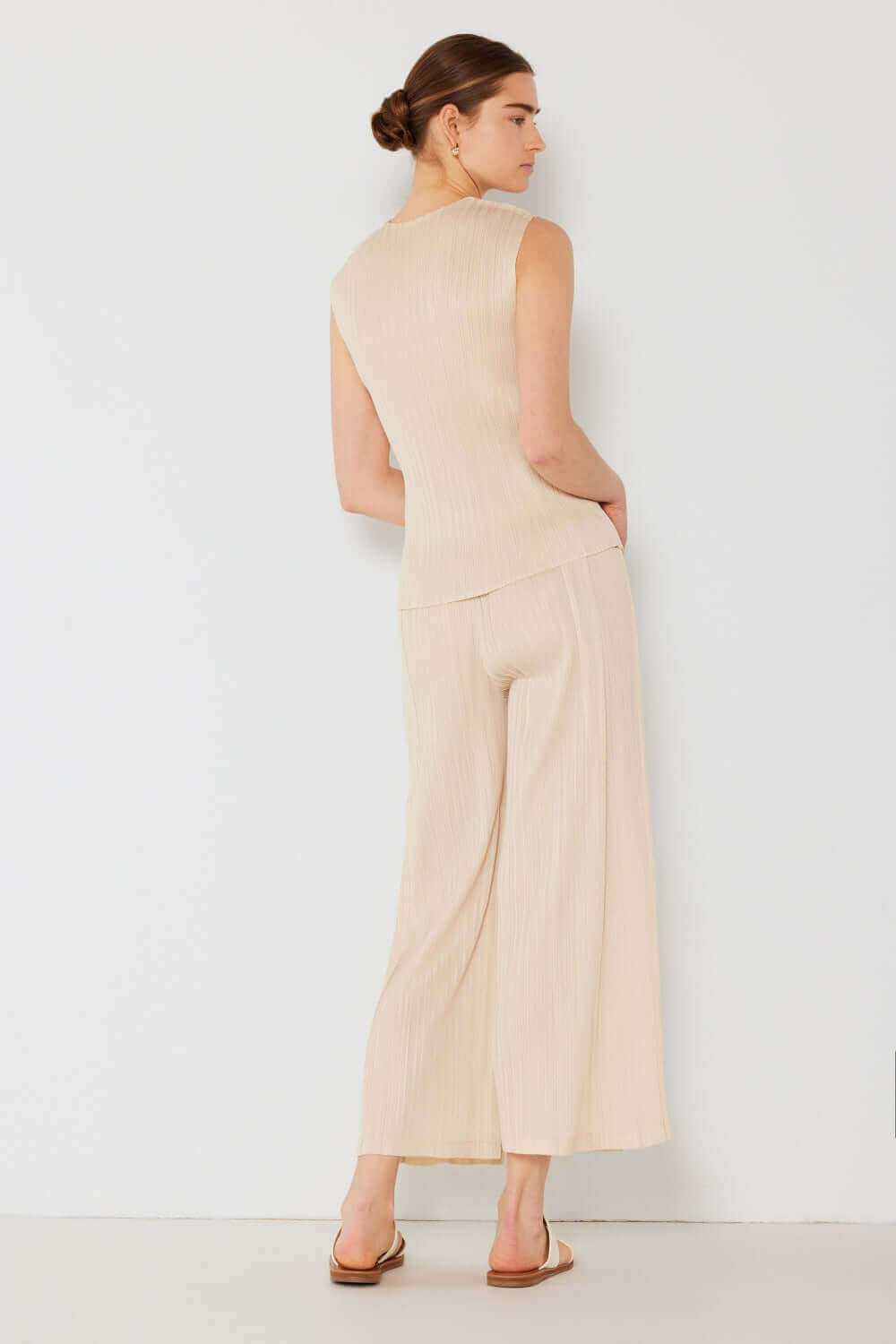 MARINA WEST SWIM Pleated Wide-Leg Pants with Side Pleat Detail at Bella Road