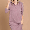 Hooded Long Sleeve Sweater Dress | Full Size - VIVIDMERLOT