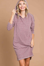 CULTURE CODE Full Size Hooded Long Sleeve Sweater Dress at Bella Road