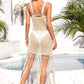 BELLA ROAD Fringe Openwork Spaghetti Strap Cover Up at Bella Road