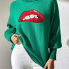 Bella Road Lip Turtleneck Long Sleeve Sweater - Green