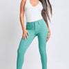 YMI Jeanswear Hyperstretch Mid-Rise Skinny Pants | Full Size - SeaGreen