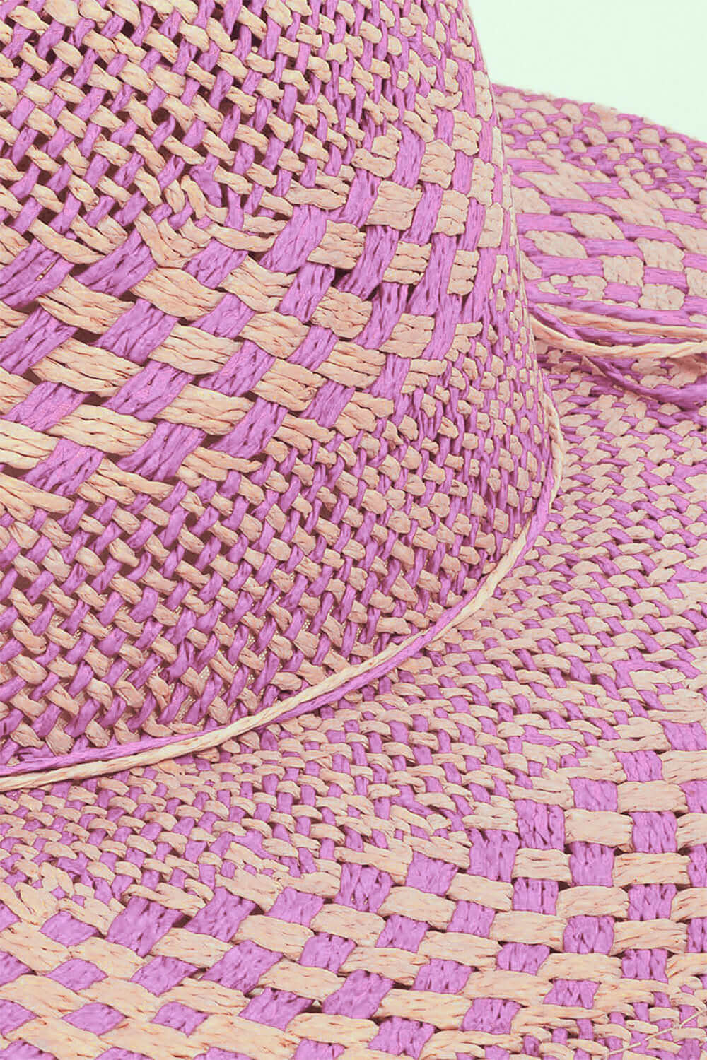 FAME Checkered Straw Weave Sun Hat at Bella Road