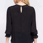 ACTIVE BASIC Crochet Lace Panel Flounce Sleeve Blouse at Bella Road