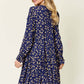 DOUBLE TAKE Full Size Printed Ruffle Hem Long Sleeve Dress at Bella Road