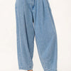 And The Why Elastic Back Pleated Baggy Jeans - Denim