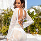 BELLA ROAD Openwork Backless Round Neck Cover Up at Bella Road