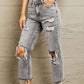 BAYEAS Acid Wash Distressed Straight Jeans at Bella Road