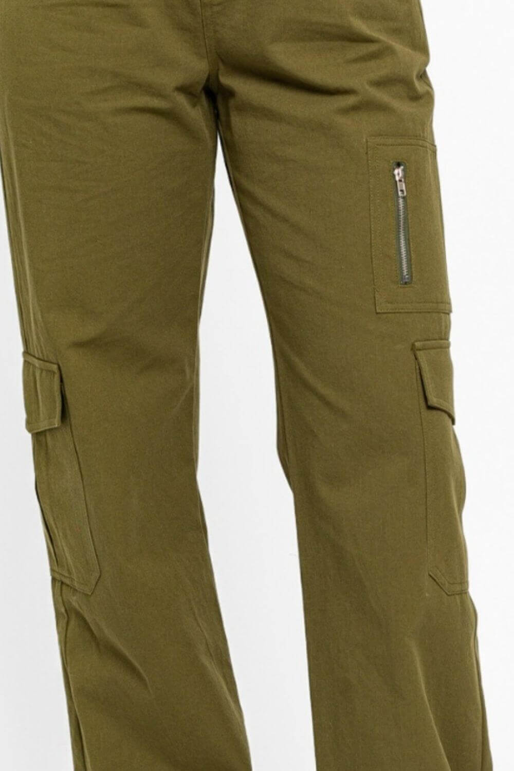 TASHA APPAREL High Waisted Wide Leg Cargo Pants with Pockets at Bella Road