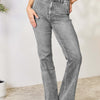 Kancan High Waist Slim Flare Jeans - Light Grey