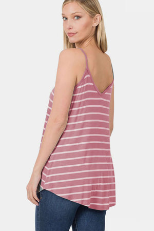 Striped Curved Hem Cami