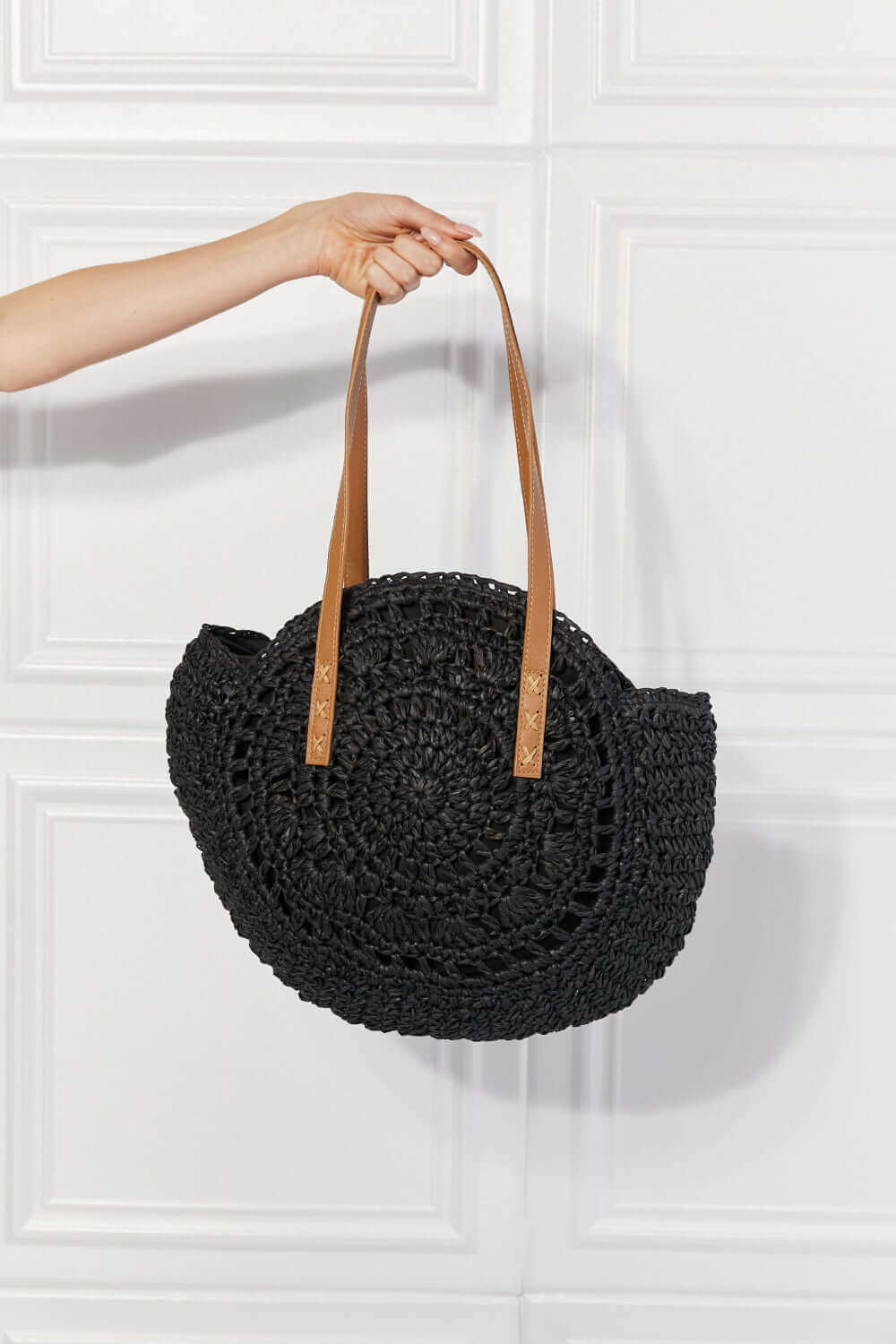 JUSTIN TAYLOR C'est La Vie Crochet Handbag in Black at Bella Road