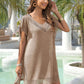 BELLA ROAD Slit Openwork V-Neck Cover-Up at Bella Road