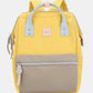 Himawari yellow canvas backpack with side pockets, eco-friendly and water-resistant, perfect for adventures and daily use.