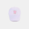 Ribbon Bow Chenille Patch Baseball Cap - White