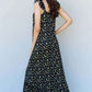 DOUBLJU In The Garden Ruffle Floral Maxi Dress in Black Yellow Floral at Bella Road