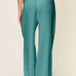 DOUBLE TAKE Full Size Texture Drawstring Wide Leg Pants at Bella Road