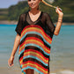 BELLA ROAD Cutout Striped Cover-Up with Tassel at Bella Road