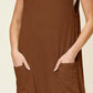 DOUBLE TAKE Full Size Texture Sleeveless Wide Leg Jumpsuit at Bella Road