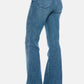 Judy Blue Full Size Tummy Control Flare Jeans with Vintage Wash and Cut Hem for a Streamlined Silhouette